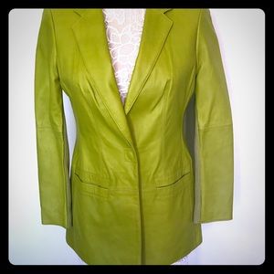 EUC WORTH lightweight leather blazer (Lime) 8